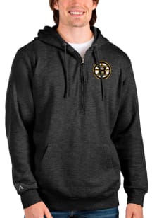 Antigua Boston Bruins Mens Black Action Long Sleeve 1/4 Zip Pullover