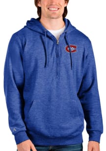 Antigua Montreal Canadiens Mens Blue Action Long Sleeve 1/4 Zip Pullover