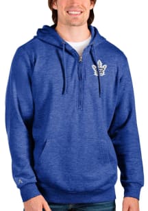 Antigua Toronto Maple Leafs Mens Blue Action Long Sleeve 1/4 Zip Pullover