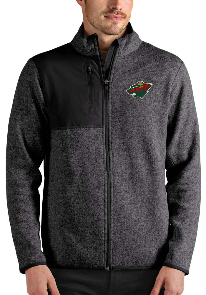 Antigua Minnesota Wild Grey Protect Long Sleeve Full Zip Jacket, Grey, 100% POLYESTER, Size S, Rally House