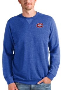 Antigua Montreal Canadiens Mens Blue Reward Long Sleeve Crew Sweatshirt