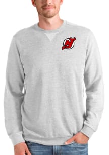 Antigua New Jersey Devils Mens Grey Reward Long Sleeve Crew Sweatshirt