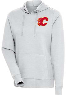 Antigua Calgary Flames Womens Grey Action Crew Sweatshirt