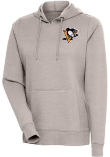 Antigua Pittsburgh Penguins Womens Oatmeal Action Crew Sweatshirt
