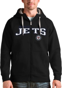 Antigua Winnipeg Jets Mens Black Victory Full Long Sleeve Full Zip Jacket