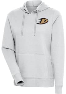 Antigua Anaheim Ducks Womens Grey Action Hooded Sweatshirt