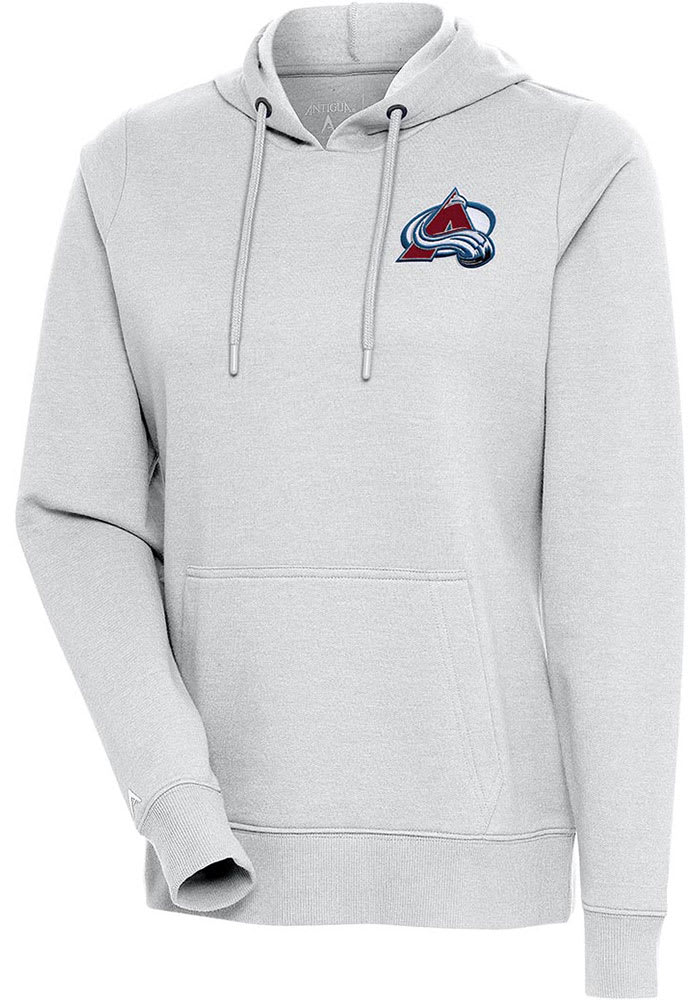 Colorado Avalanche Antigua Logo Victory Pullover Hoodie - Charcoal