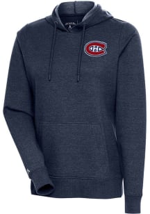 Antigua Montreal Canadiens Womens Navy Blue Action Hooded Sweatshirt