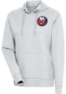 Antigua New York Islanders Womens Grey Action Hooded Sweatshirt