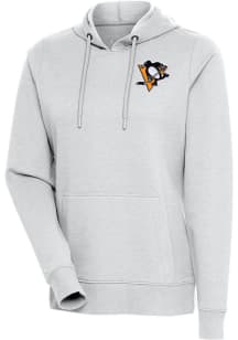 Antigua Pittsburgh Penguins Womens Grey Action Hooded Sweatshirt