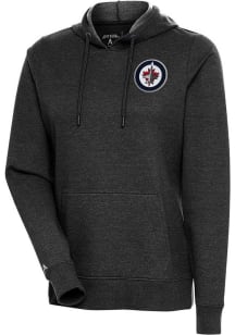 Antigua Winnipeg Jets Womens Black Action Hooded Sweatshirt