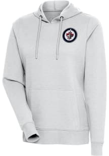 Antigua Winnipeg Jets Womens Grey Action Hooded Sweatshirt