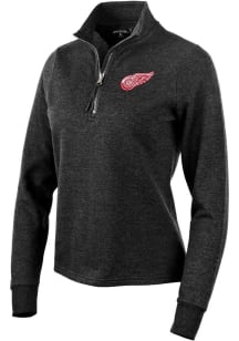 Antigua Detroit Red Wings Womens Black Action 1/4 Zip Pullover