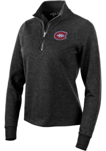 Antigua Montreal Canadiens Womens Black Action 1/4 Zip Pullover