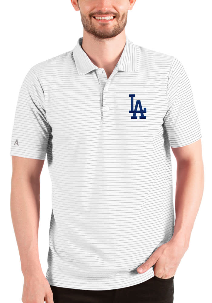 Antigua Los Angeles Dodgers Mens White Esteem Short Sleeve Polo