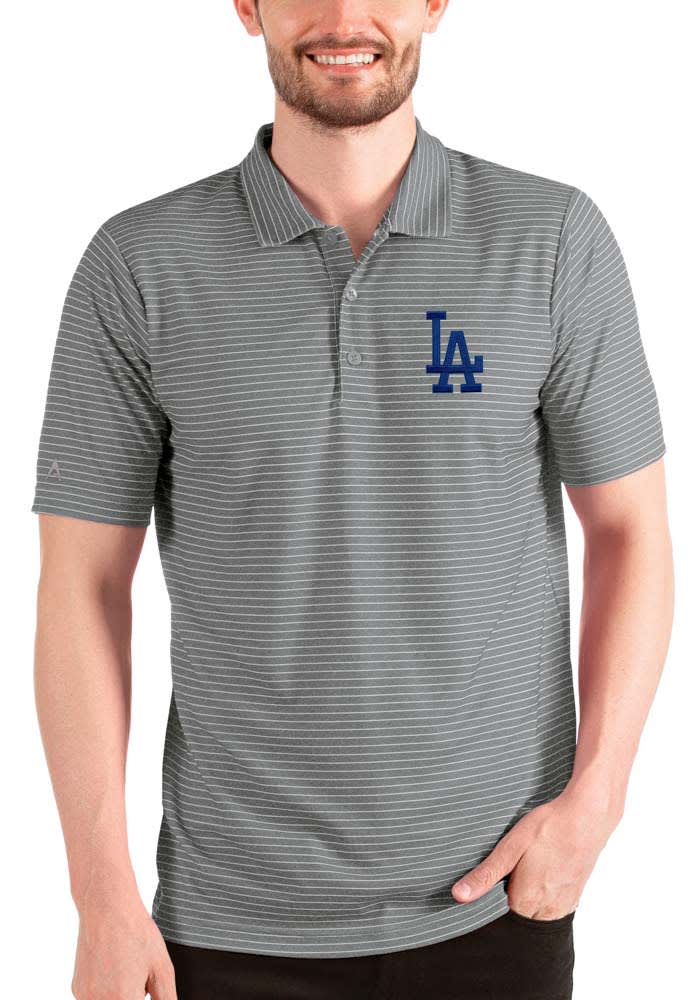 Antigua Los Angeles Dodgers Mens Grey Esteem Short Sleeve Polo