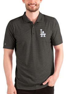 Antigua Los Angeles Dodgers Mens Black Esteem Short Sleeve Polo
