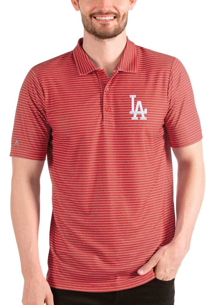 Antigua Los Angeles Dodgers Mens Red Esteem Short Sleeve Polo