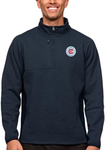 Antigua Chicago Fire Mens Navy Blue Course Long Sleeve 1/4 Zip Pullover