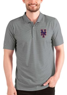 Antigua New York Mets Mens Grey Esteem Short Sleeve Polo