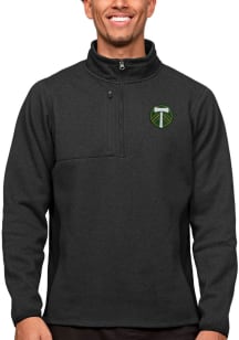 Antigua Portland Timbers Mens Black Course Long Sleeve 1/4 Zip Pullover