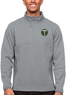 Antigua Portland Timbers Mens Grey Course Long Sleeve 1/4 Zip Pullover