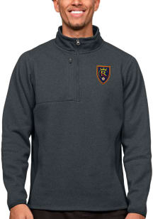 Antigua Real Salt Lake Mens Charcoal Course Long Sleeve 1/4 Zip Pullover