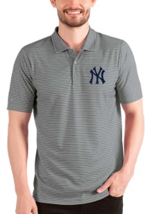 Antigua New York Yankees Mens Grey Esteem Short Sleeve Polo