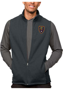 Antigua Real Salt Lake Mens Charcoal Course Sleeveless Jacket