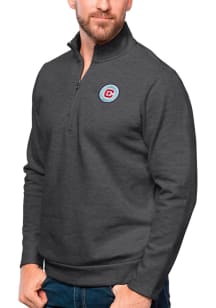 Antigua Chicago Fire Mens Charcoal Gambit Long Sleeve 1/4 Zip Pullover