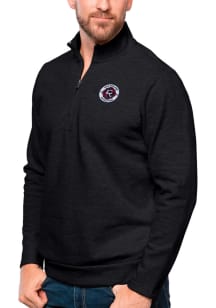 Antigua New England Revolution Mens Black Gambit Long Sleeve 1/4 Zip Pullover