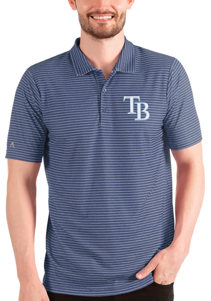 Men's Antigua Light Blue Tampa Bay Rays Tribute Polo