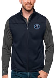 Antigua New York City FC Mens Navy Blue Links Golf Sleeveless Jacket