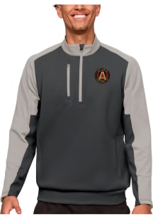 Antigua Atlanta United FC Mens Grey Team Long Sleeve 1/4 Zip Pullover