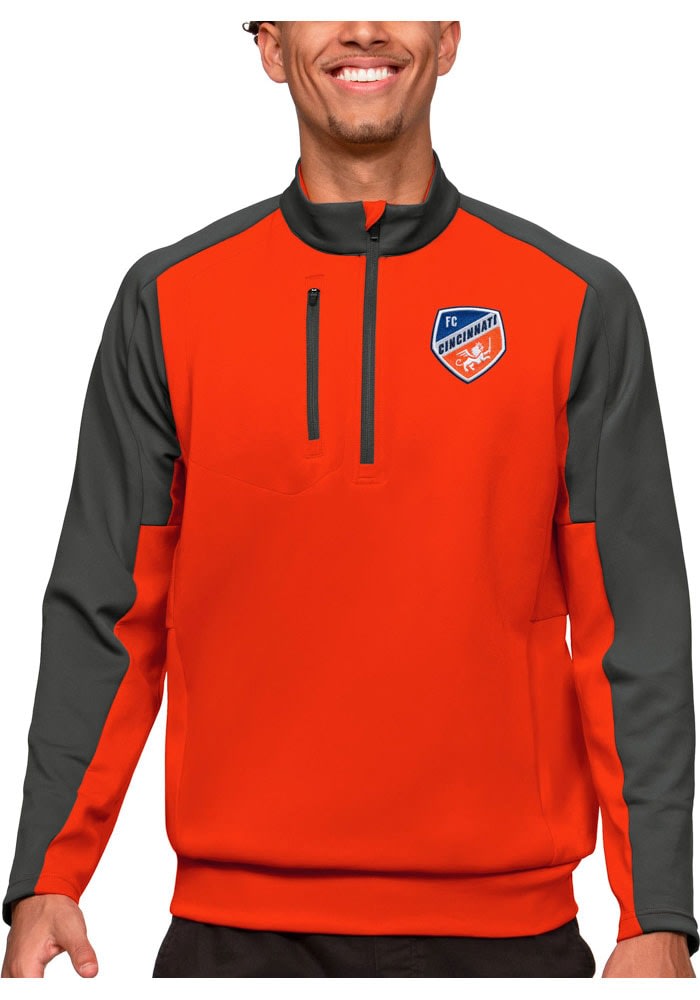 Antigua FC Cincinnati Mens Team Long Sleeve 1/4 Zip Pullover