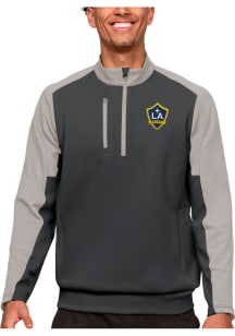 Antigua LA Galaxy Mens Grey Team Long Sleeve 1/4 Zip Pullover