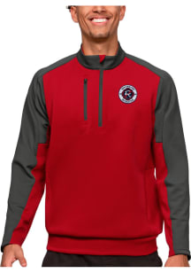 Antigua New England Revolution Mens Red Team Long Sleeve 1/4 Zip Pullover