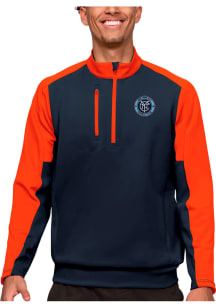 Antigua New York City FC Mens Orange Team Long Sleeve 1/4 Zip Pullover