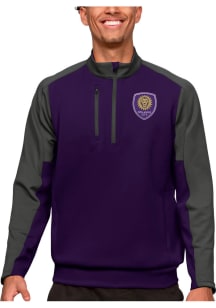 Antigua Orlando City SC Mens Purple Team Long Sleeve 1/4 Zip Pullover
