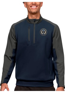 Antigua Philadelphia Union Mens Navy Blue Team Long Sleeve 1/4 Zip Pullover