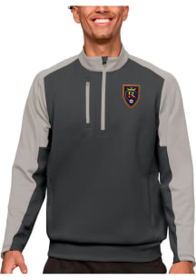 Antigua Real Salt Lake Mens Grey Team Long Sleeve 1/4 Zip Pullover