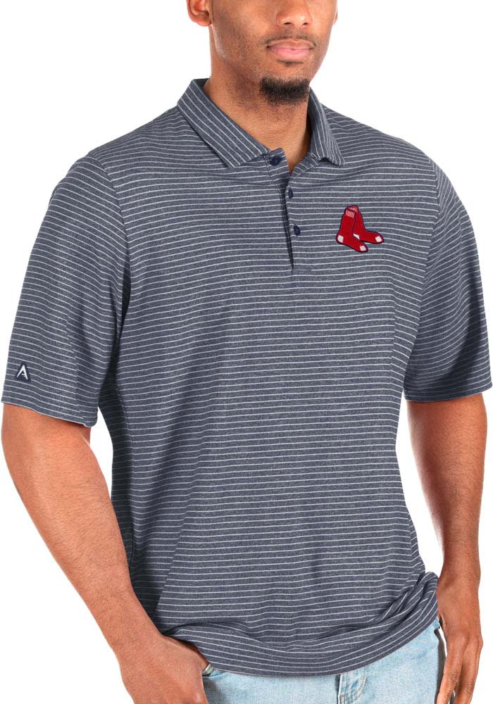 Boston Red Sox Antigua Esteem Polo - Heathered Black/Red