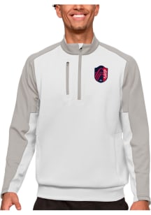 Antigua St Louis City SC Mens White Team Long Sleeve 1/4 Zip Pullover