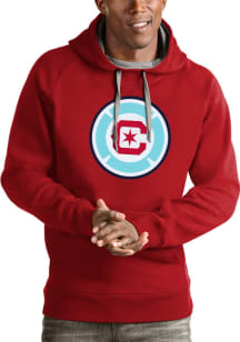 Antigua Chicago Fire Mens Red Victory Long Sleeve Hoodie