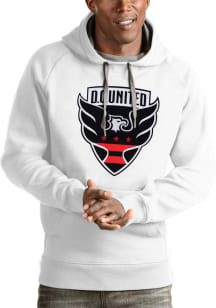 Antigua DC United Mens White Full Front Victory Long Sleeve Hoodie