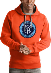 Antigua New York City FC Mens Orange Victory Long Sleeve Hoodie