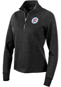 Antigua Chicago Fire Womens Black Action 1/4 Zip Pullover