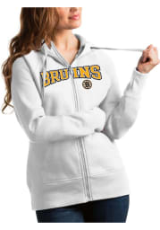Antigua Boston Bruins Womens White Victory Full Long Sleeve Full Zip Jacket