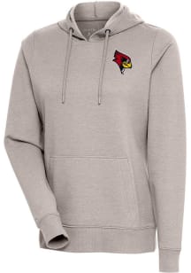 Antigua Illinois State Redbirds Mens Oatmeal Action Long Sleeve Hoodie
