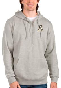 Antigua Appalachian State Mountaineers Mens Grey Action Long Sleeve 1/4 Zip Pullover
